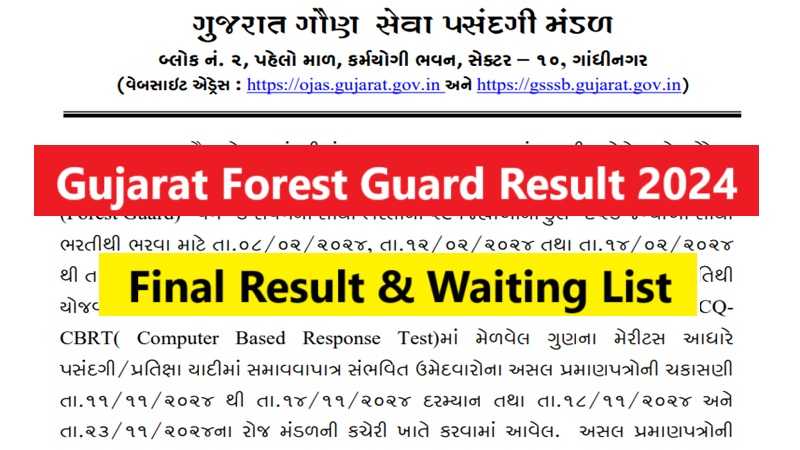 GSSSB Forest Final Result